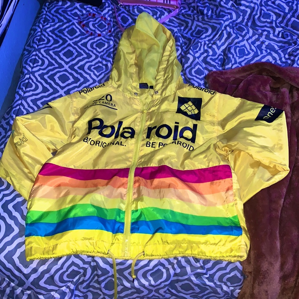 cute polaroid windbreaker